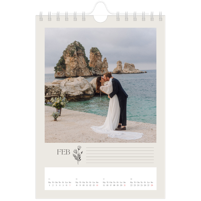 Fotokalender A5 — Initialer i blomst [Februar]