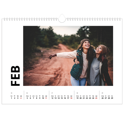 Fotokalender A3 — Hvit kalender [Februar]
