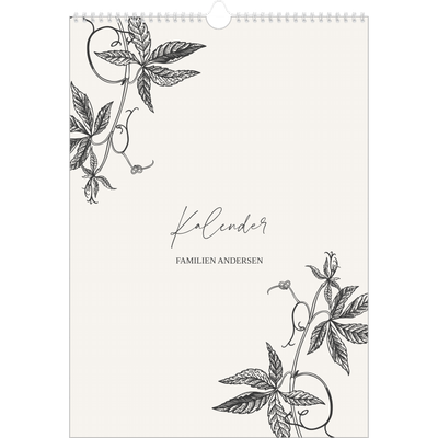 A3 Månedskalender — Blekk & blomst [kalender-forside]