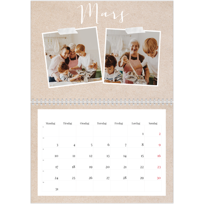Fotokalender A4 dobbel (30 x 40 cm) — Scrapbook kalender [Mars]