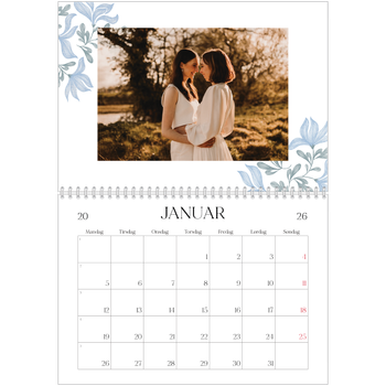 Fotokalender A4 dobbel — Elegant blomstret