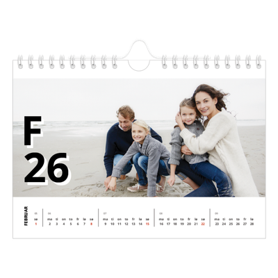 Fotokalender A5 — Bokstav og tall [Februar]
