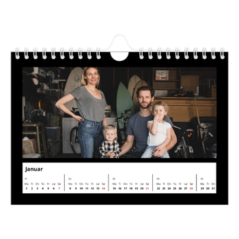 Fotokalender A5 — Svart ramme