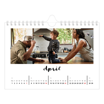 Fotokalender A5 — Håndskrevet [April]