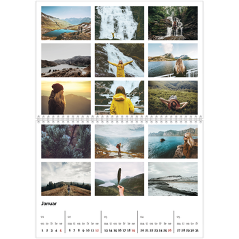 Fotokalender A4 dobbel — Enkelt bilderutenett
