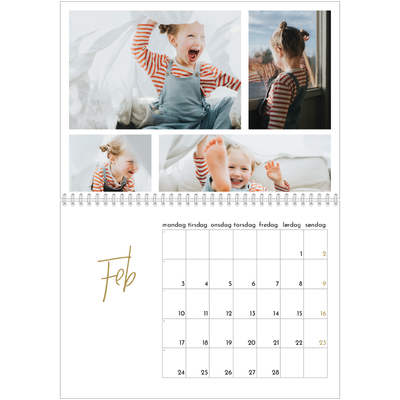 Fotokalender A4 dobbel (30 x 40 cm) — Håndskrevet måned [Februar]