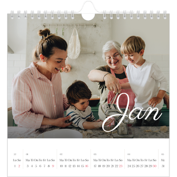 Fotokalender Kvadratisk — Håndskrevne måneder