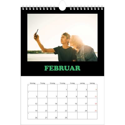 Fotokalender A4 (20 x 30 cm) — Morsom typografi [Februar]