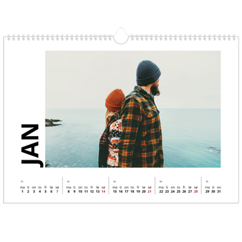 Fotokalender A3 — Hvit kalender