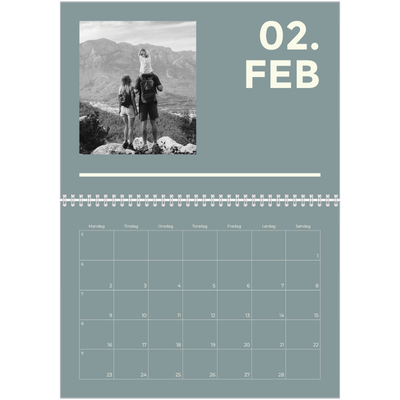 Fotokalender A4 dobbel (30 x 40 cm) — Moderne og dristig [Februar]