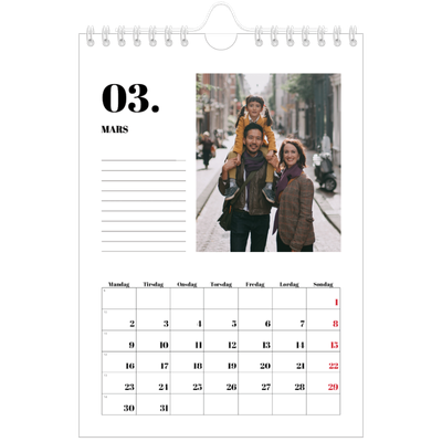 Fotokalender A5 — Serif og øyeblikk [Mars]
