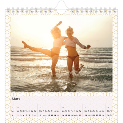 Månedskalender kvadratisk — Geometrisk [Mars]