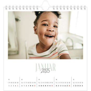 Fotokalender Kvadratisk — Flere fonter