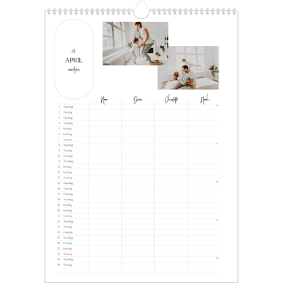 A3 Familieplanleggere — Planleggeren - Familie på 4 [April]