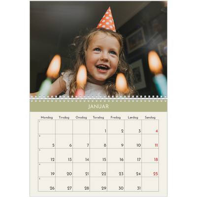 Fotokalender A4 dobbel (30 x 40 cm) — Pastellkapitler [Januar]