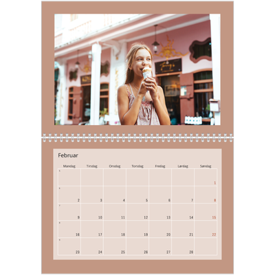 Fotokalender A4 dobbel (30 x 40 cm) — Kalender i jordtoner [Februar]