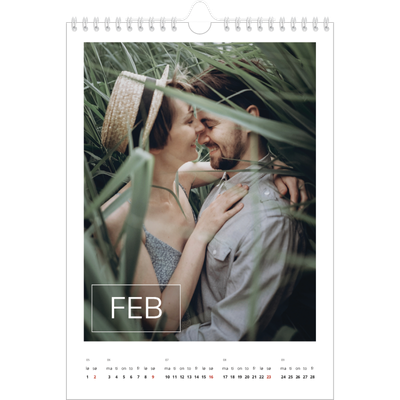 Fotokalender A4 (20 x 30 cm) — Överlägg för datumruta [Februar]