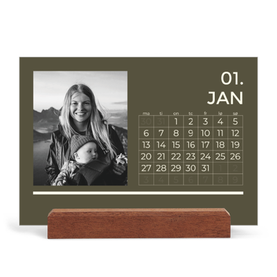Bordkalender med trestativ - Liggende  — Moderne og dristig [Januar]