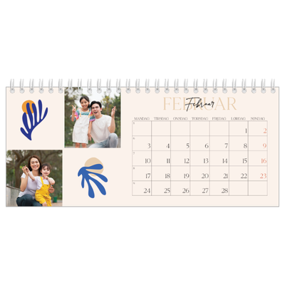 Bordkalendere — Minimalistisk korall [Februar]