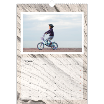A3 Månedskalender — Bakgrunn i bark [Februar]