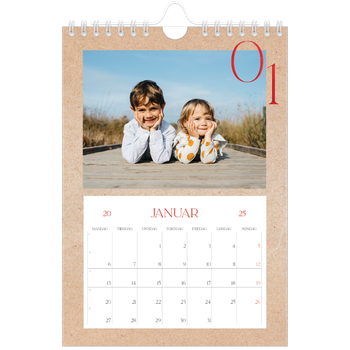 Fotokalender A5 — Røde detaljer