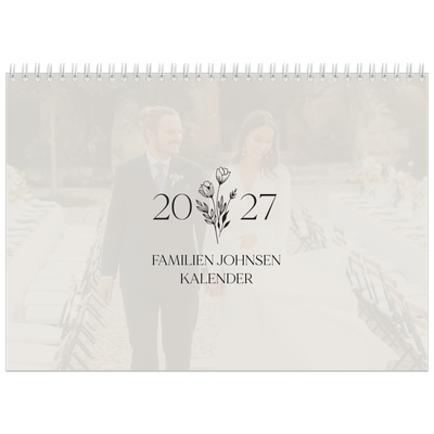 Fotokalender A4 dobbel (30 x 40 cm) — Initialer i blomst [kalender-forside]