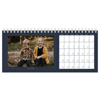 Bordkalender med foto — Prøyssisk blå