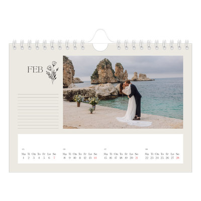 Fotokalender A5 — Initialer i blomst [Februar]