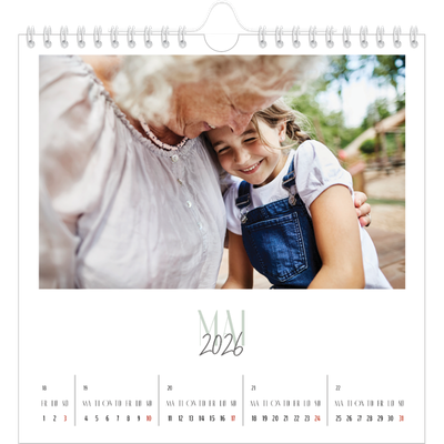 Månedskalender kvadratisk — Flere fonter [kalender-forside]