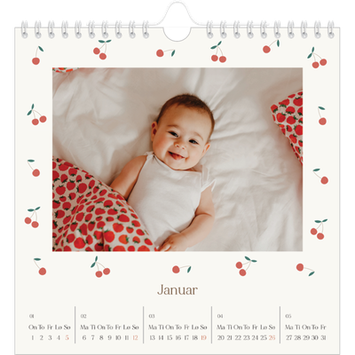 Månedskalender kvadratisk — Kirsebærlykke [Januar]