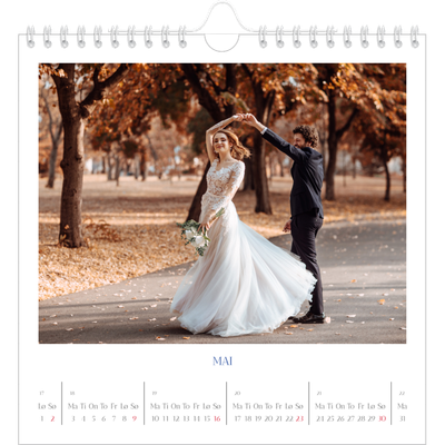 Månedskalender kvadratisk — Klassisk kobolt [Mai]