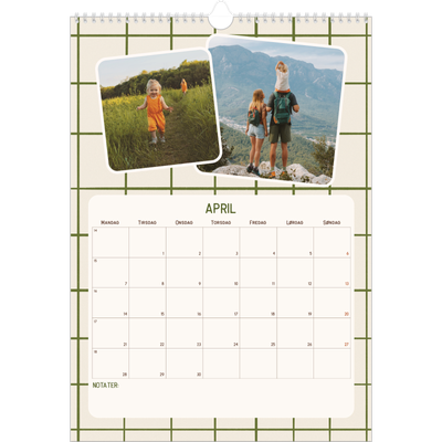 A3 Månedskalender — Retro mønstre [April]