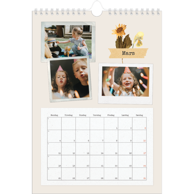 Fotokalender A4 (20 x 30 cm) — Vintage scrapbooking [Mars]