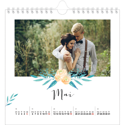 Månedskalender kvadratisk — Blomsterillustrasjoner [kalender-forside]