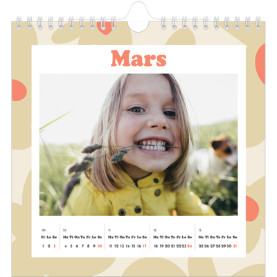 Månedskalender kvadratisk — Lek med mønster [Mars]