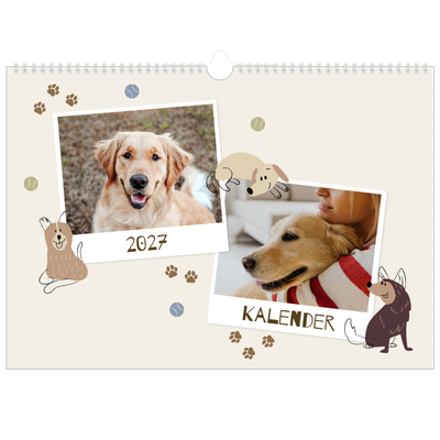 Fotokalender A3 — Leken valp [kalender-forside]