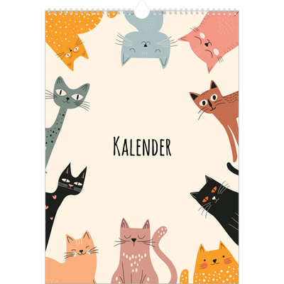 A3 Månedskalender — Kattepoter og kruseduller [kalender-forside]
