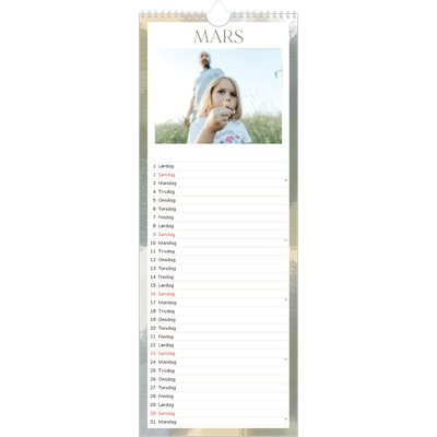 Fotokalender smal  — Penseleffekt [Mars]