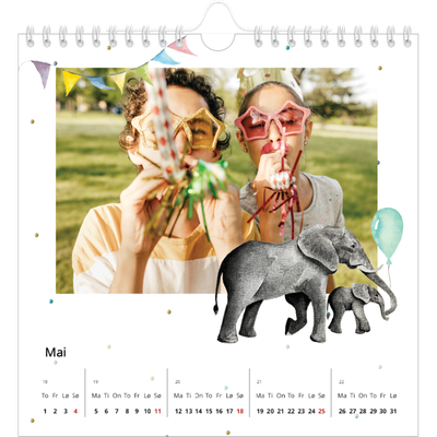 Månedskalender kvadratisk — Vannfarger dyr [kalender-forside]