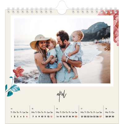 Månedskalender kvadratisk — Malte blomster [April]