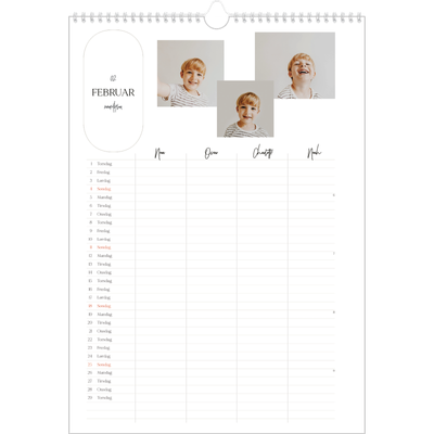 A3 Familieplanleggere — Planleggeren - Familie på 4 [Februar]