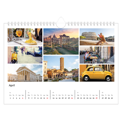 Fotokalender A4 — Bilderutenett [April]