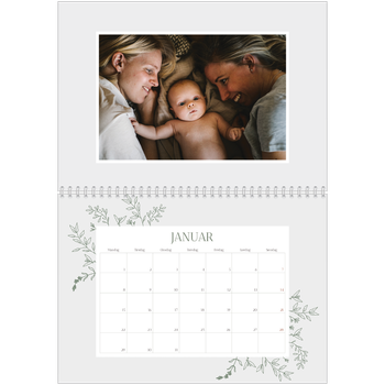 Fotokalender A4 dobbel — Håndtegnet blomster