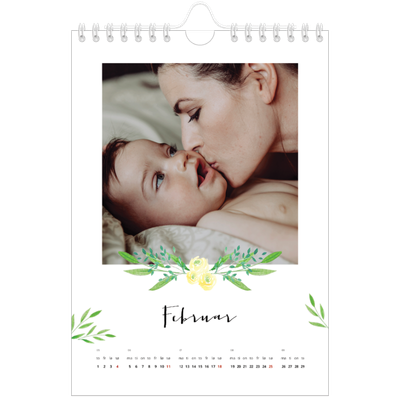 Fotokalender A5 — Blomsterillustrasjoner [Februar]
