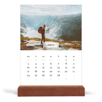 Bordkalender med trestativ - Stående — Klassisk kalender [Februar]
