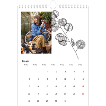 Fotokalender A4 — Blomstertegninger