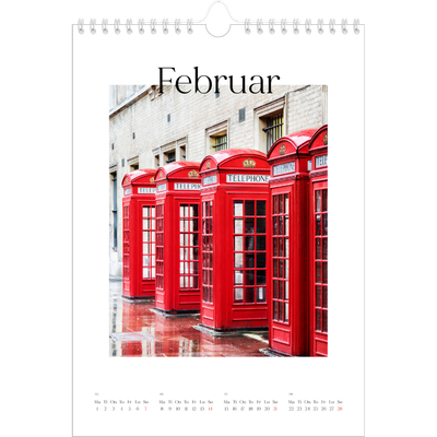 Fotokalender A4 (20 x 30 cm) — Min reiseskildring [Februar]