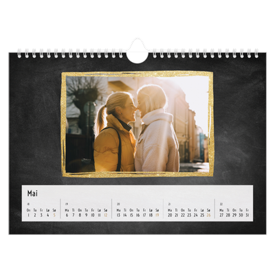 Fotokalender A4 — Rammer med glitter [kalender-forside]