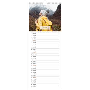 Fotokalender smal (15 x 40 cm) — Klassisk kalender