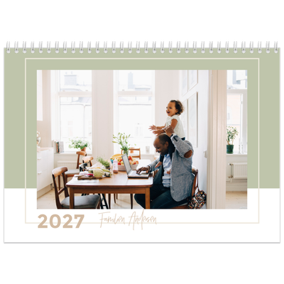 Fotokalender A4 dobbel (30 x 40 cm) — Kalender i jordfarger [kalender-forside]